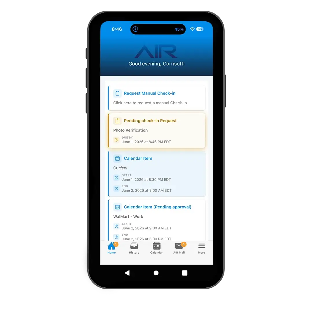 AIR Mobile Home Screen with Messages 2026 AIR® Mobile is a specialized smartphone with configurable controls and simple functions.